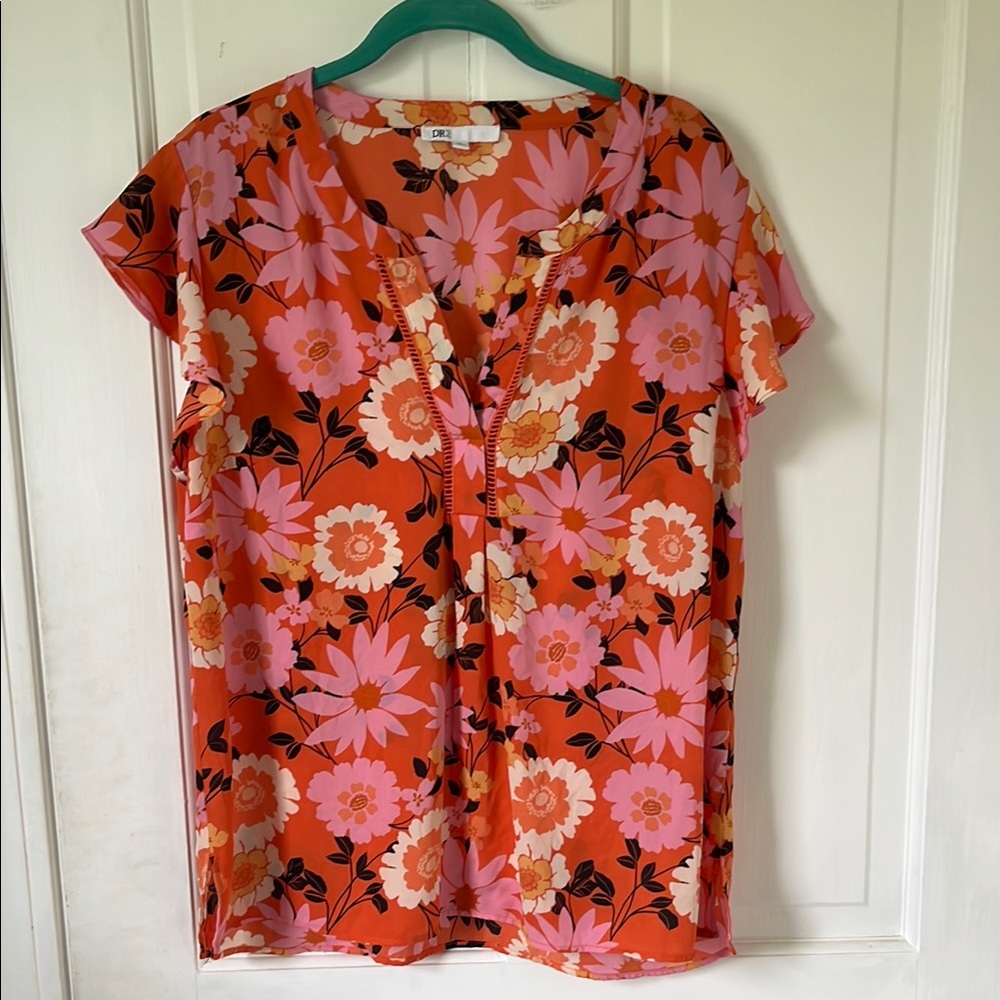 DR2 Pink Short Sleeve Relaxed Blouse